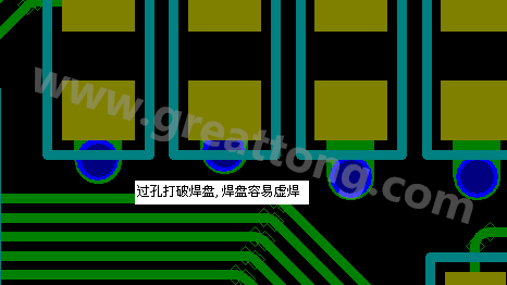 PCB設(shè)計(jì)案例分析：過孔破焊盤，造成SMT虛焊