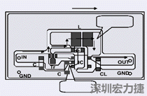 圖2：升壓電路的PCB設計示例。