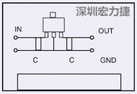 圖3：降壓電路的PCB設計示例。