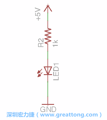 如圖所示放置一個開關(guān)（switch）、10K電阻器（10k resistor）和0.1μF的電容（0.1μF capacitor），并把開關(guān)的一端連到接地端上。