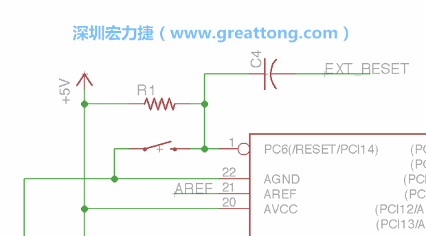 很多PCB設(shè)計者的設(shè)計不符合人體工學(xué)，他們使用很小的按鈕、不方便的元件配置和難以解讀的標(biāo)簽，千萬不要變成這樣！這次我們的設(shè)計有一個大小合適的重置按鈕（reset button）和可以清楚辨認(rèn)是否已經(jīng)接上電源的LED指示燈。